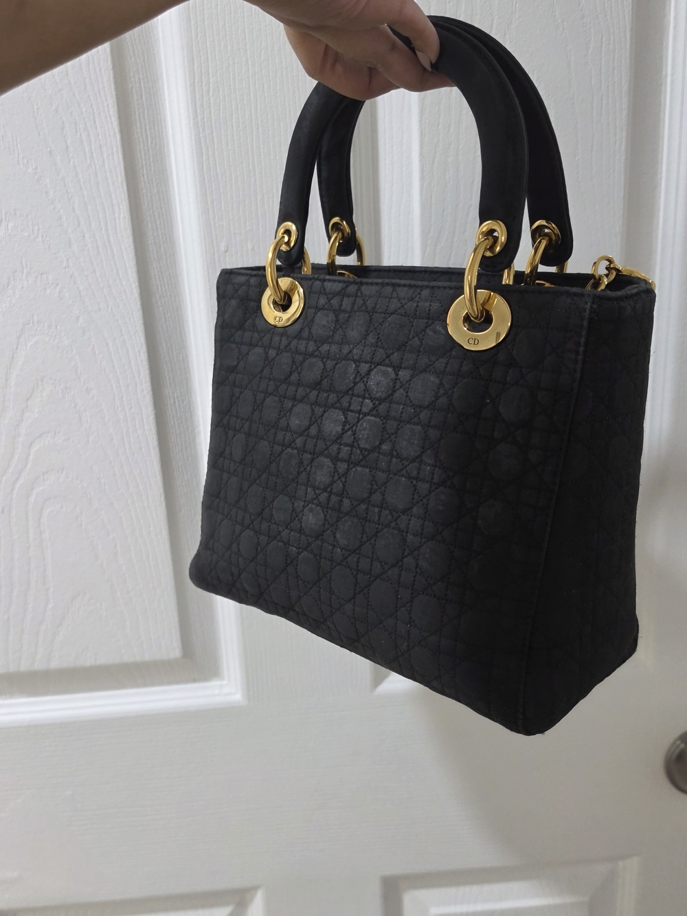 Lady Dior Black Quilted Tote with Gold Hardware - Picture 4 of 10
